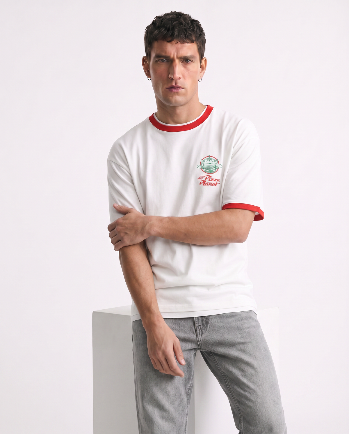 Toy Story Men's Boxy Fit Cotton T-Shirt - White