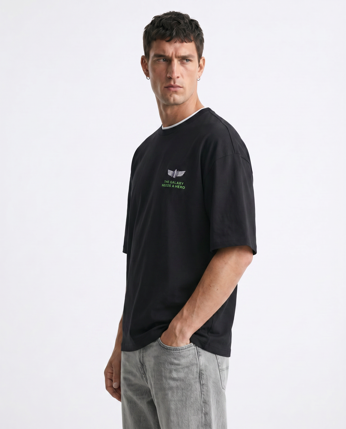 T-shirt Toy Story uomo in cotone boxy fit - Nero