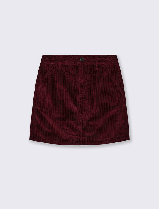Gonna mini a vita alta elegante e trendy - Rosso rubino