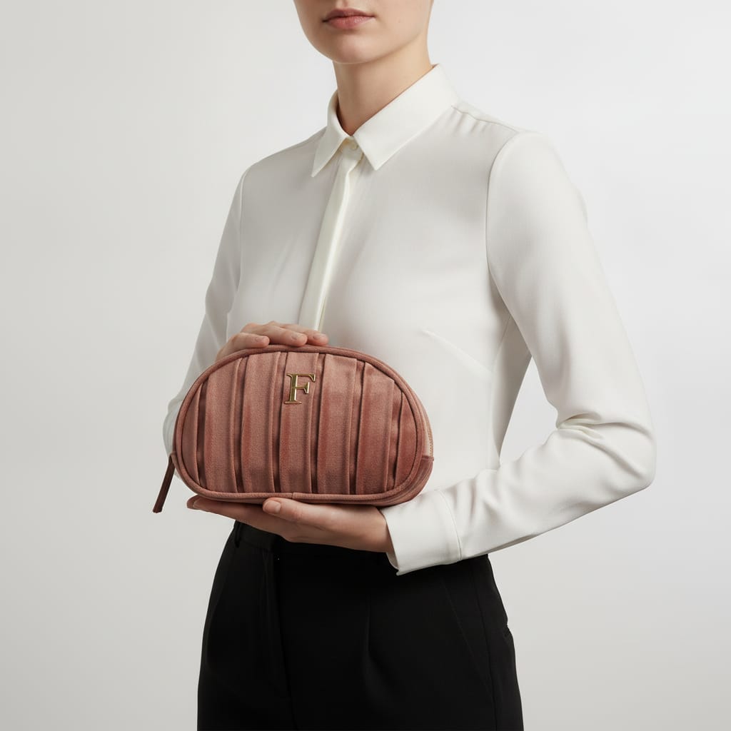 Necessaire in velluto con lettera - var 3