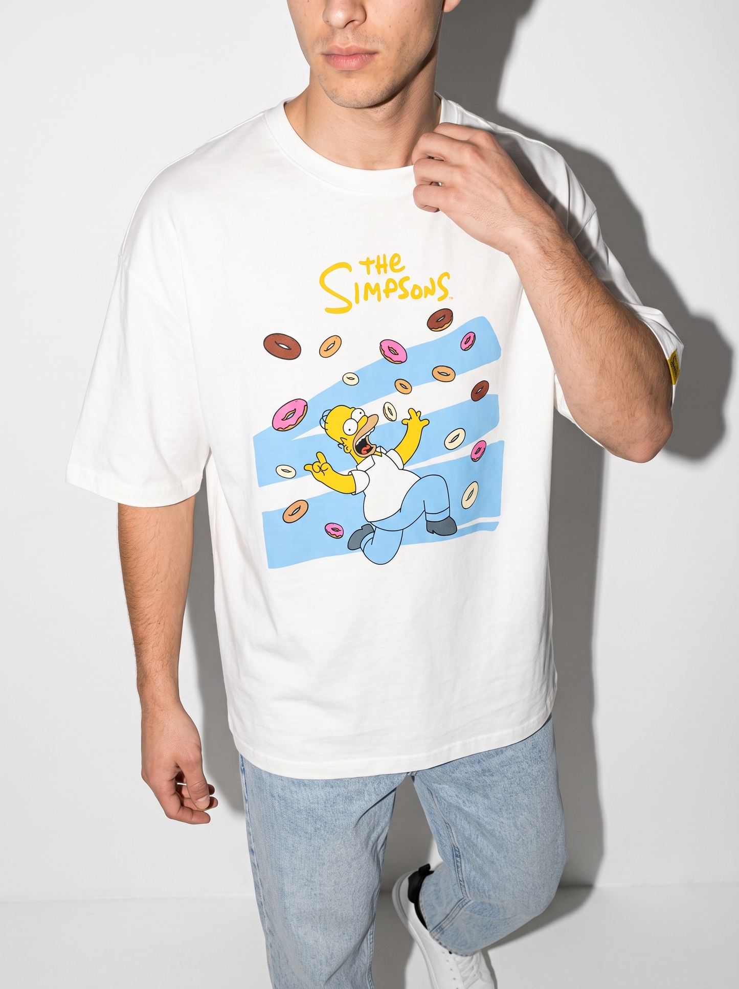 T-shirt Simpsons girocollo uomo boxy fit - Bianco