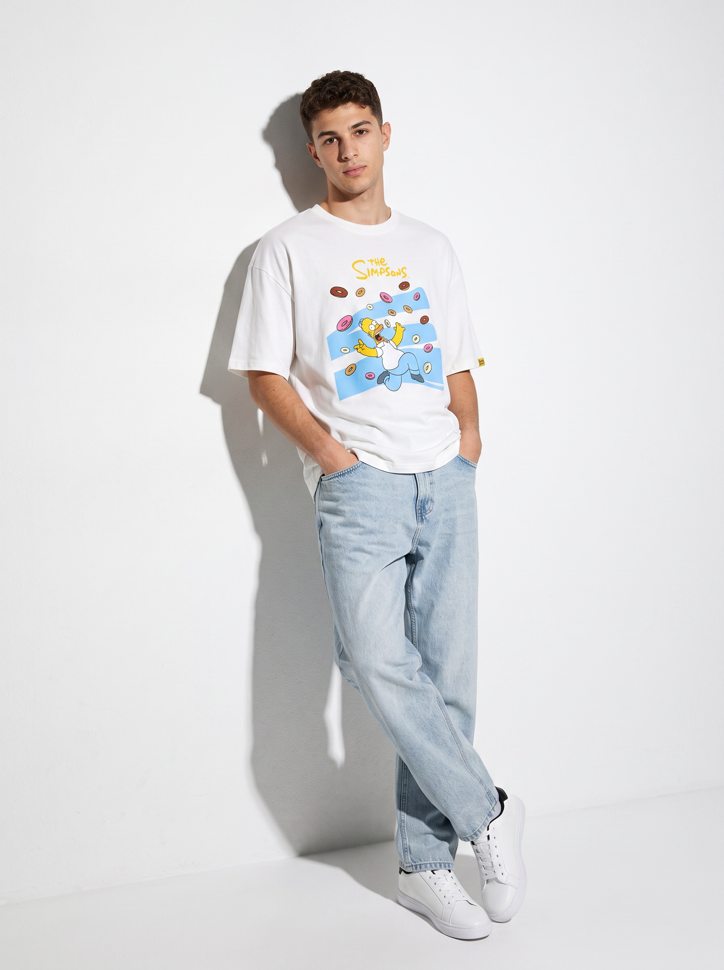 T-shirt Simpsons girocollo uomo boxy fit - Bianco