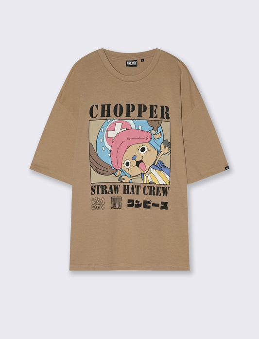 T-SHIRT STAMPA ONE PIECE - biscotto