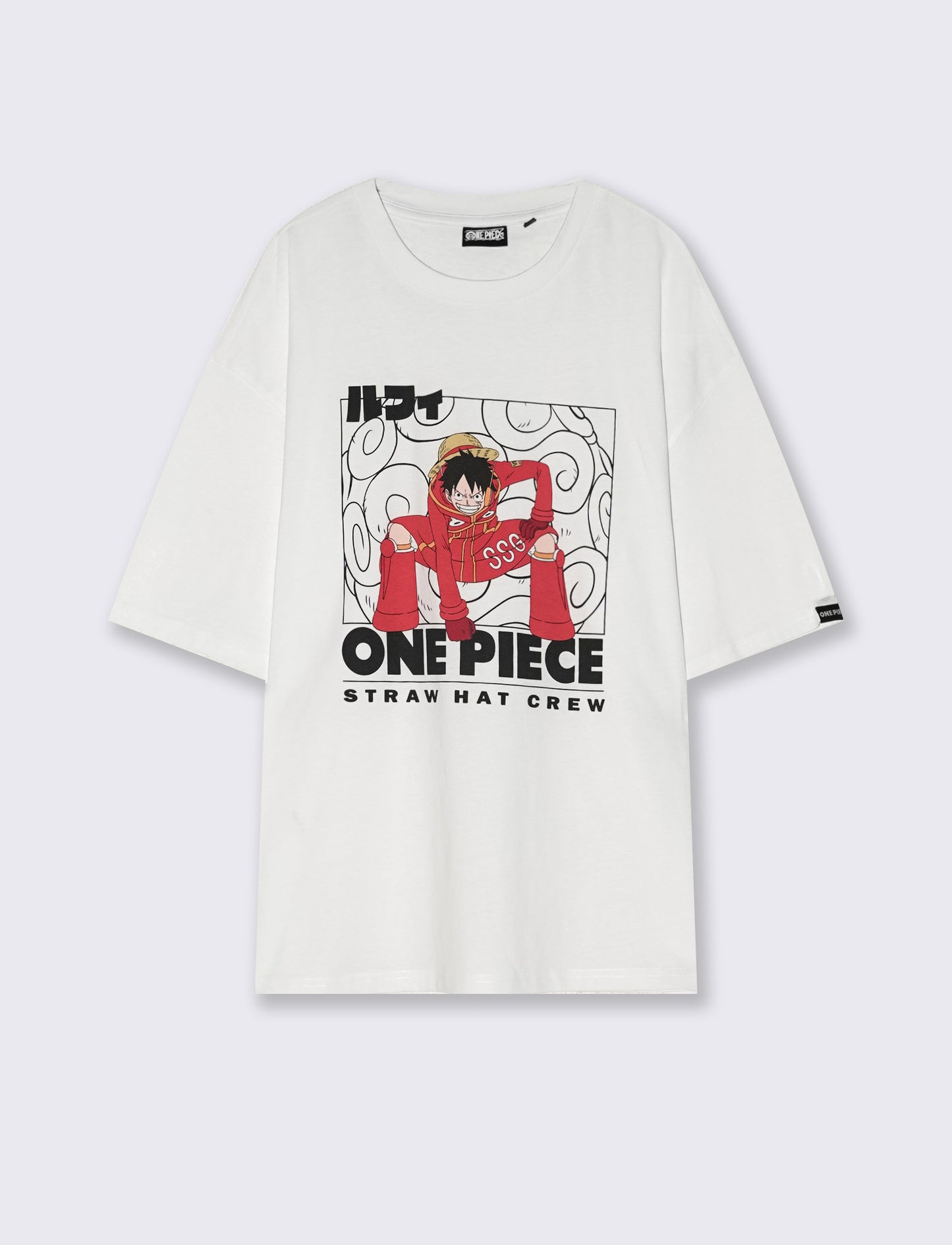 T-shirt One Piece uomo in cotone boxy fit - Bianco