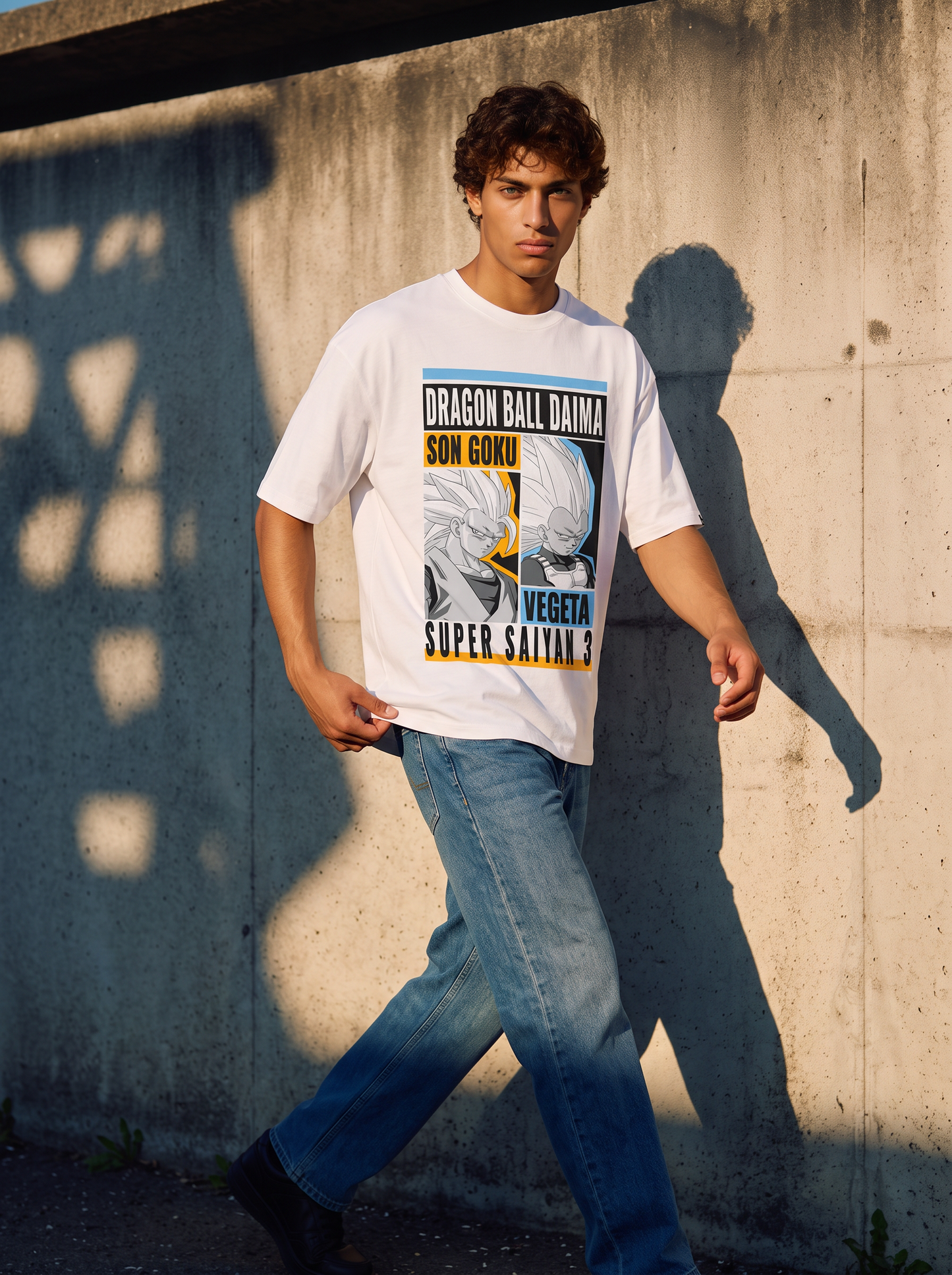 T-shirt Dragon Ball uomo girocollo boxy fit - Bianco