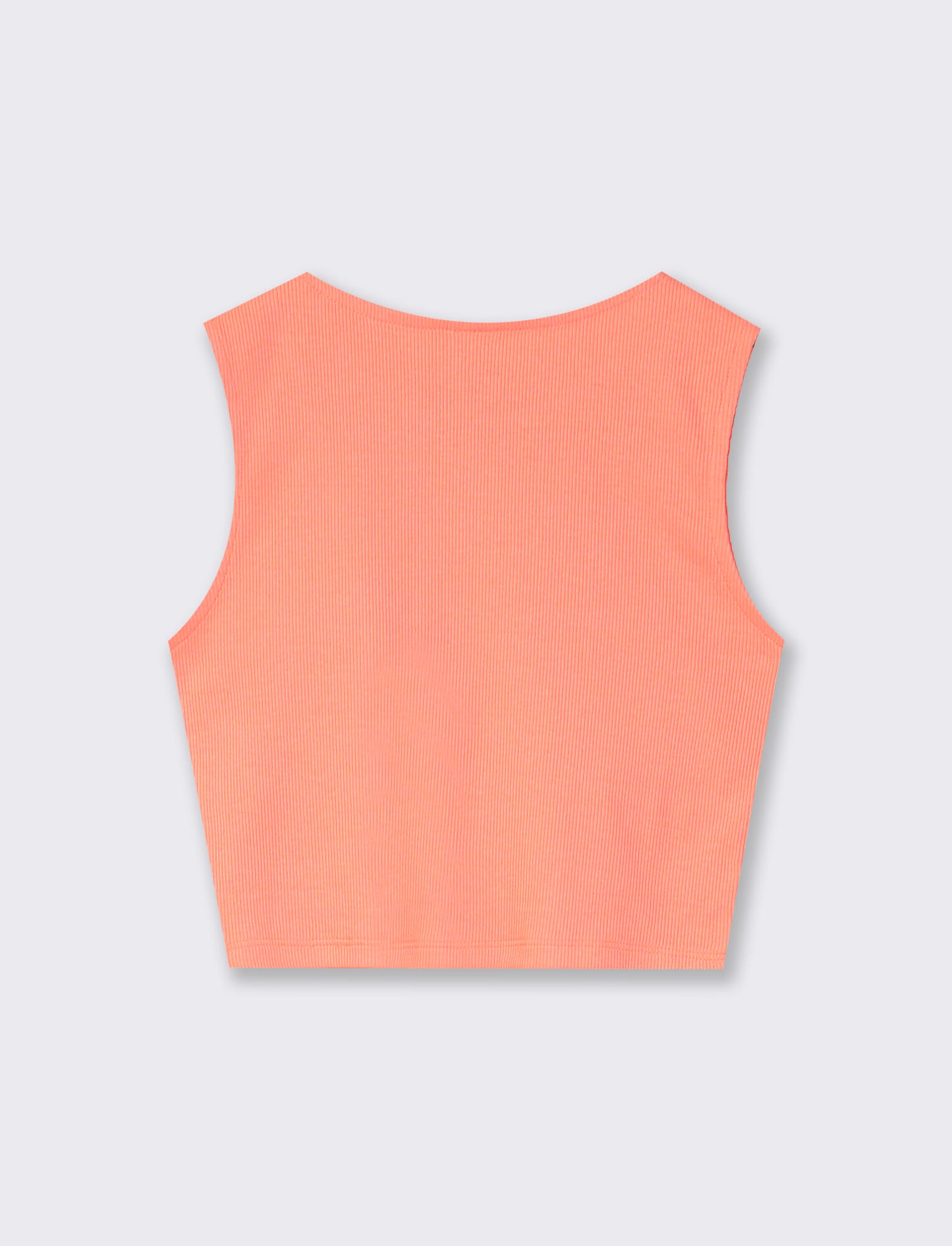 Cotton Tank Top with Sangallo Ruffles - Orange