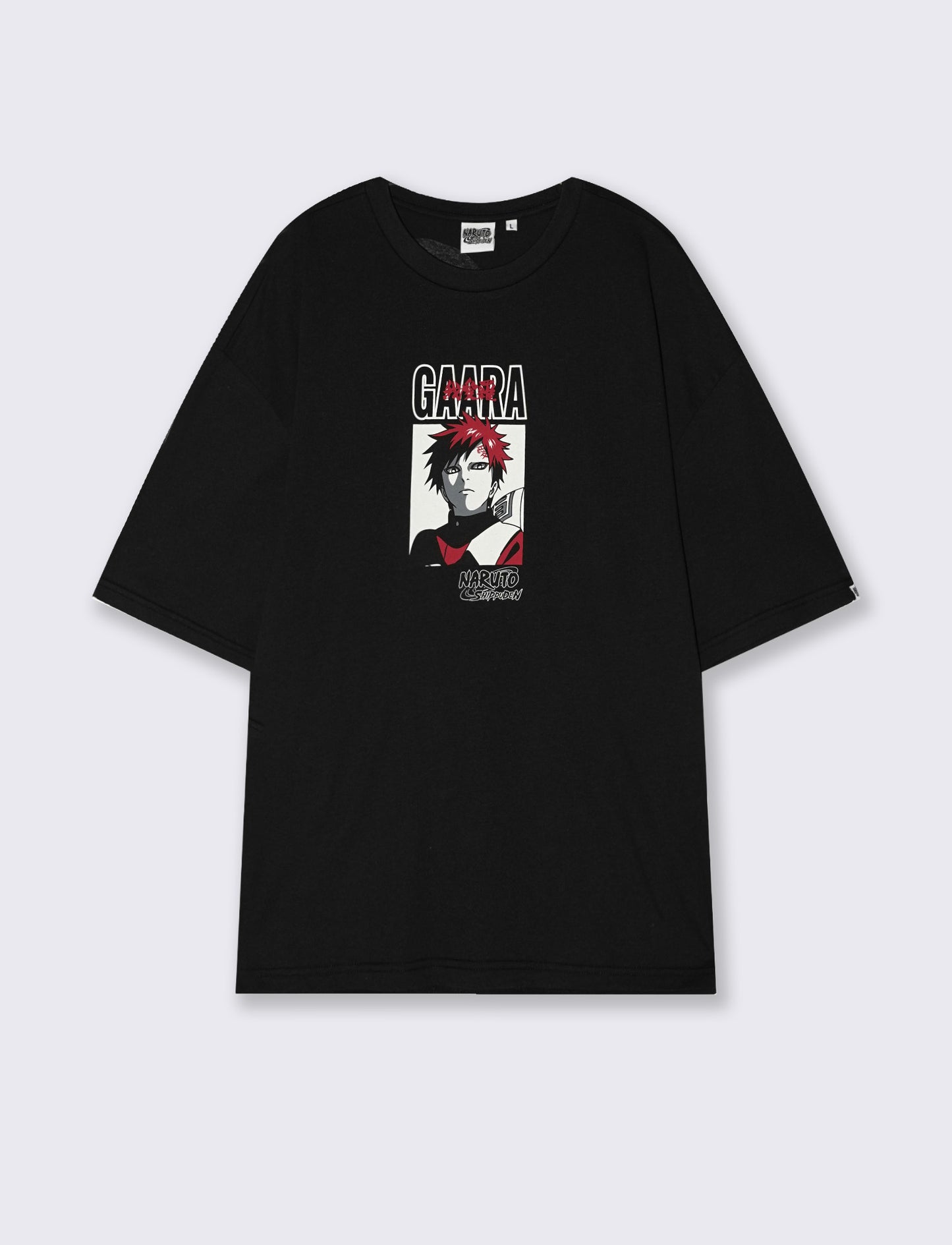 T-Shirt Naruto Uomo Boxy Fit Cotone - Nero