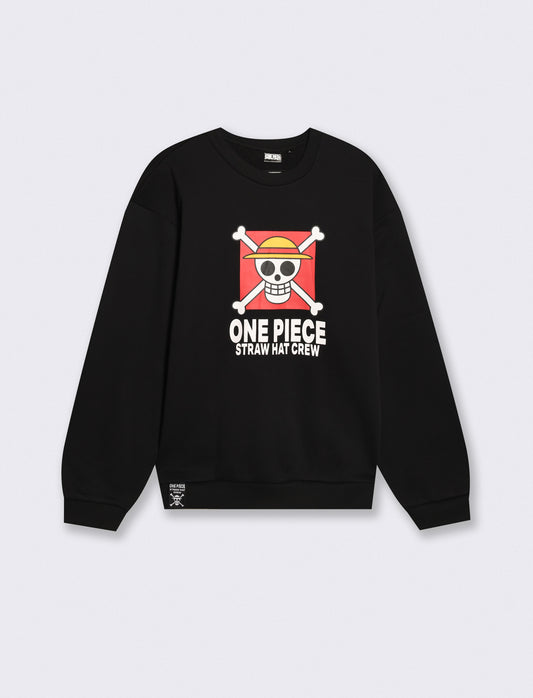 Felpa girocollo One Piece boxy fit - Nero