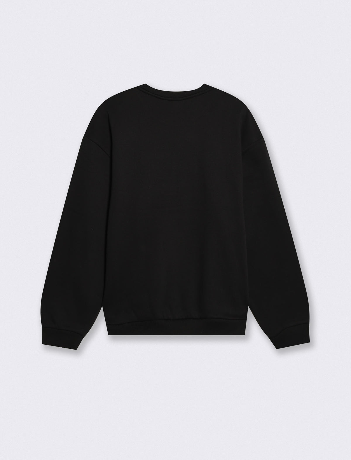 One Piece Crew Neck Sweatshirt Boxy Fit - Black