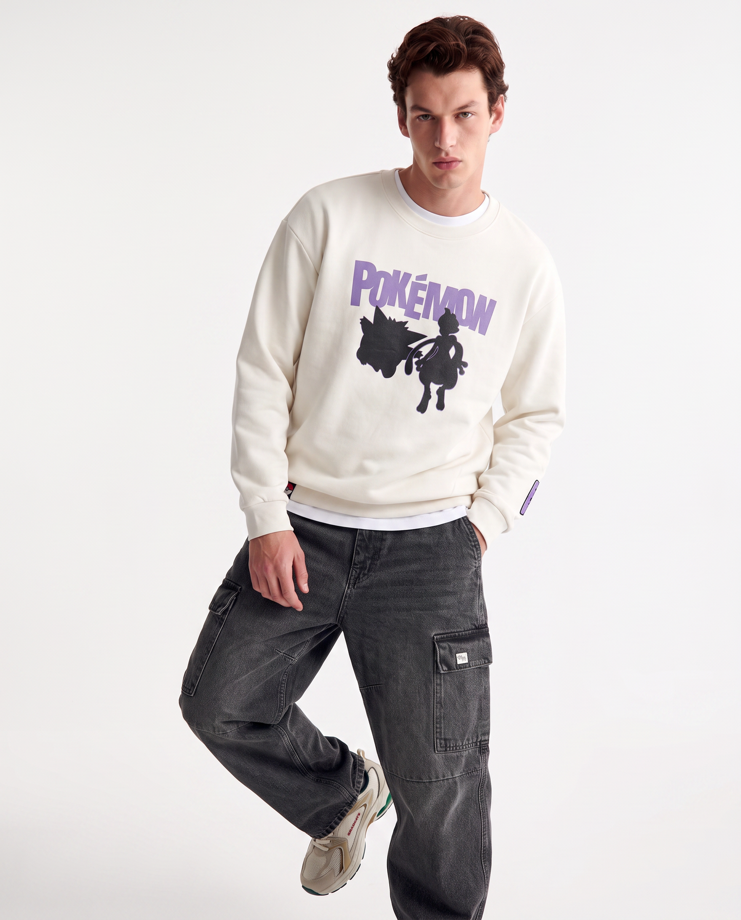 Felpa Pokemon girocollo boxy fit uomo - Bianco
