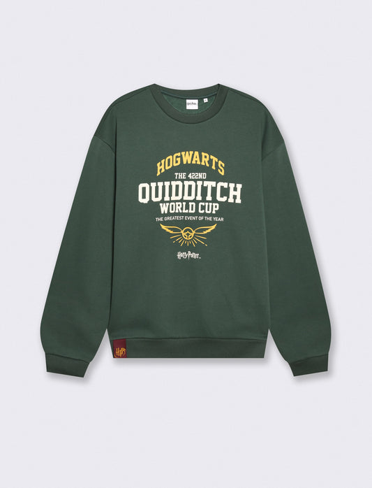 Harry Potter Crew Neck Sweatshirt for Men Boxy Fit - Green