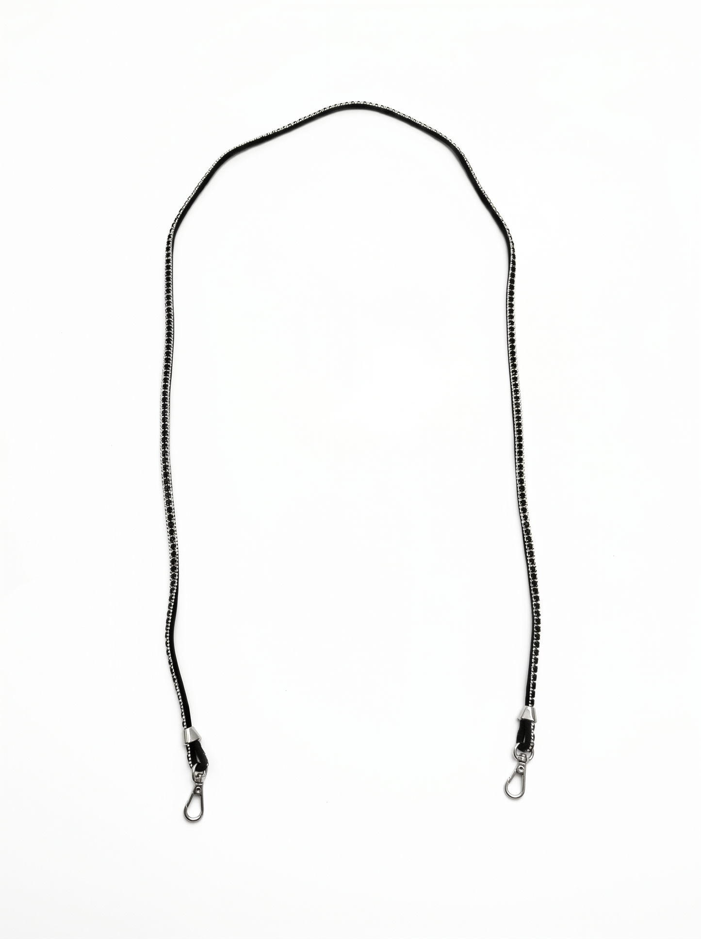 Laccetto portacellulare con strass - Nero