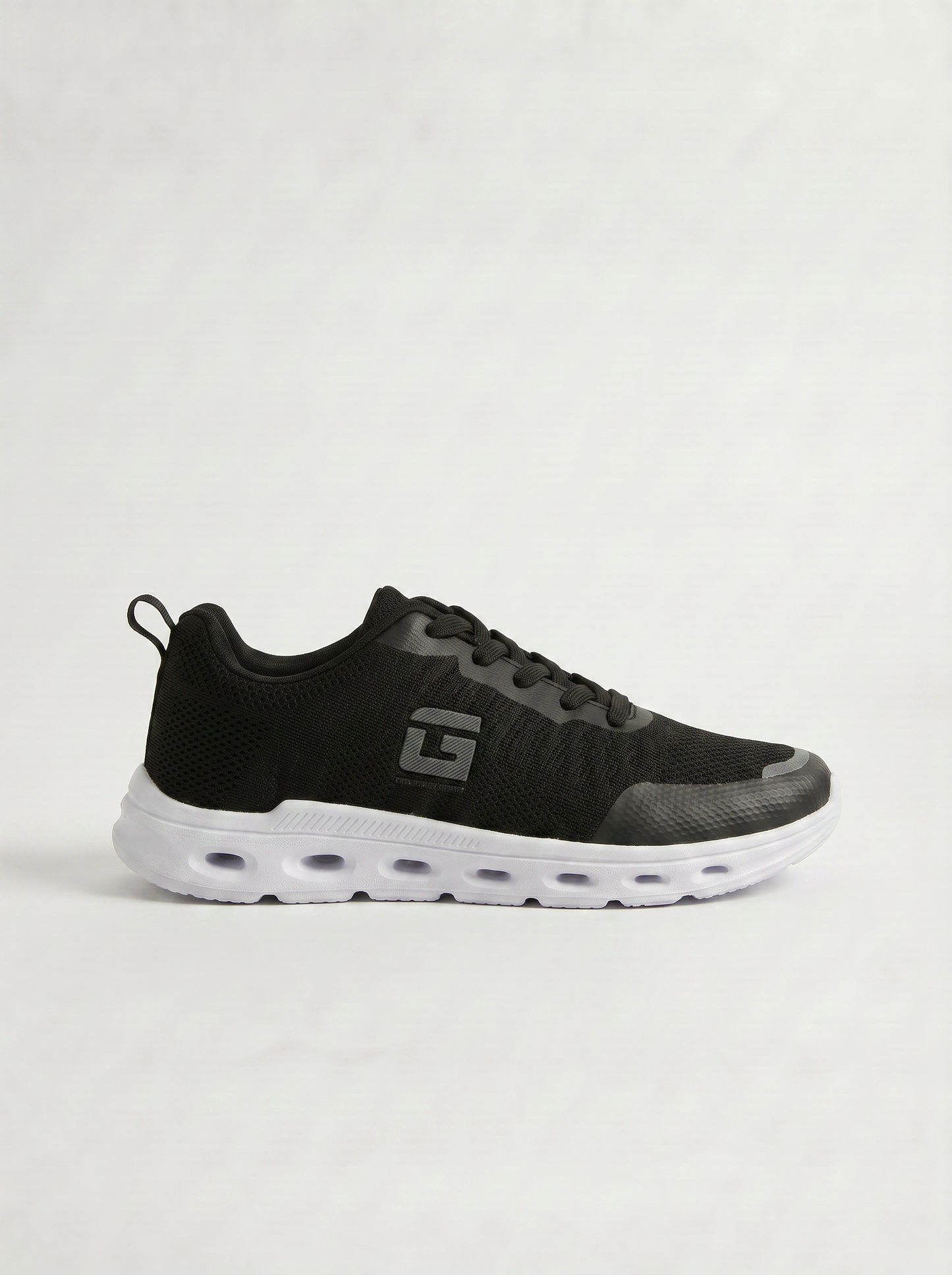 Sneakers running uomo in tessuto nero - Nero