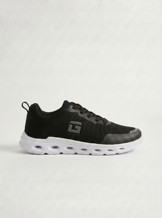 Sneakers running uomo in tessuto nero - Nero