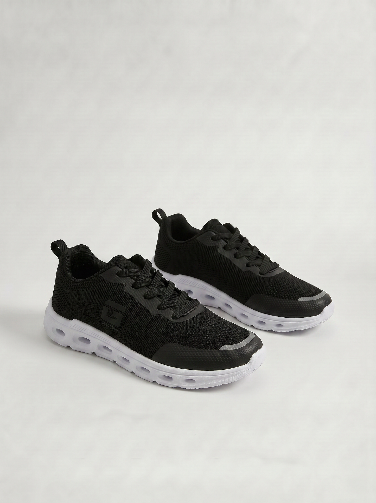 Sneakers running uomo in tessuto nero - Nero