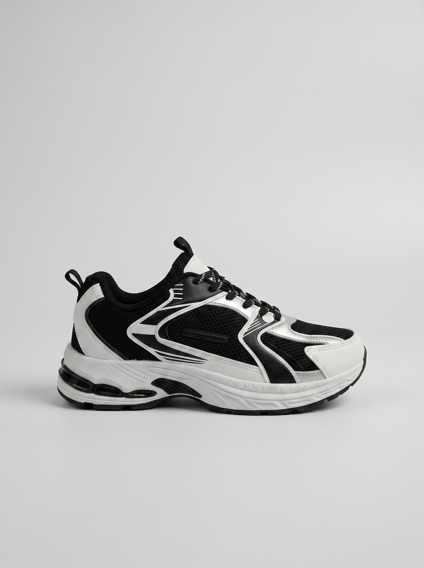 Sneakers in tessuto tecnico a contrasto - Nero