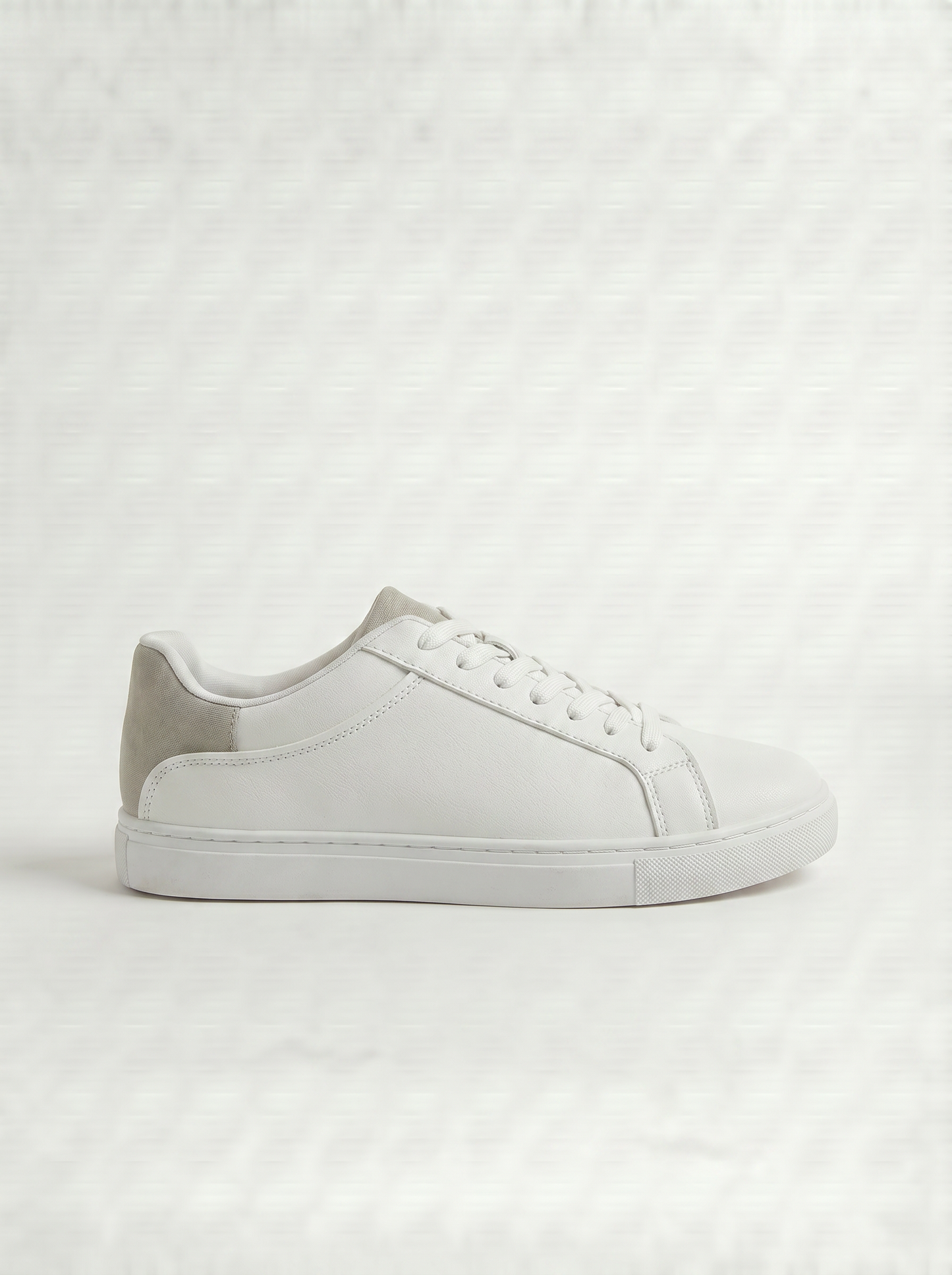Sneakers minimal uomo bianche e grigie - Bianco