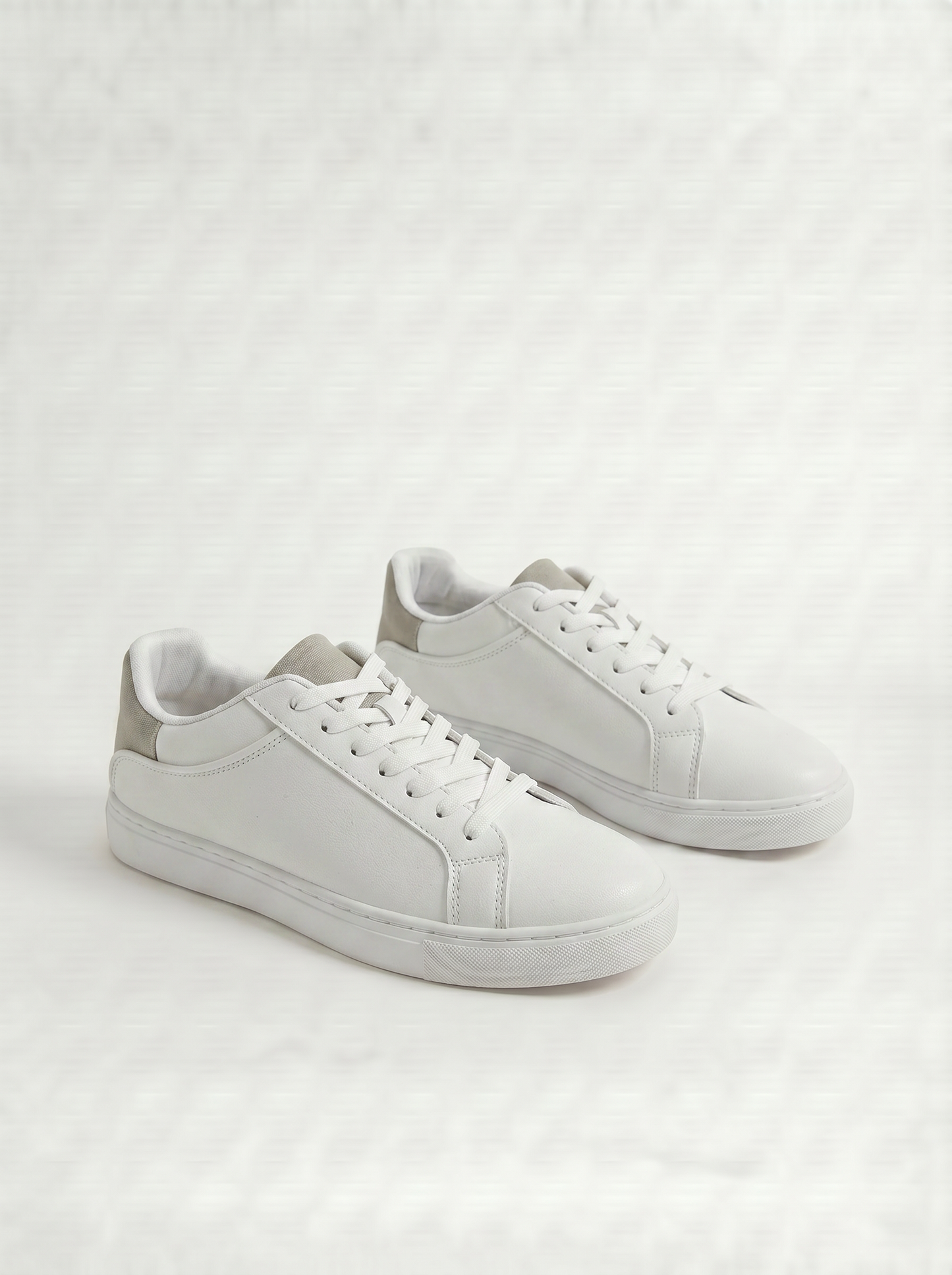 Sneakers minimal uomo bianche e grigie - Bianco
