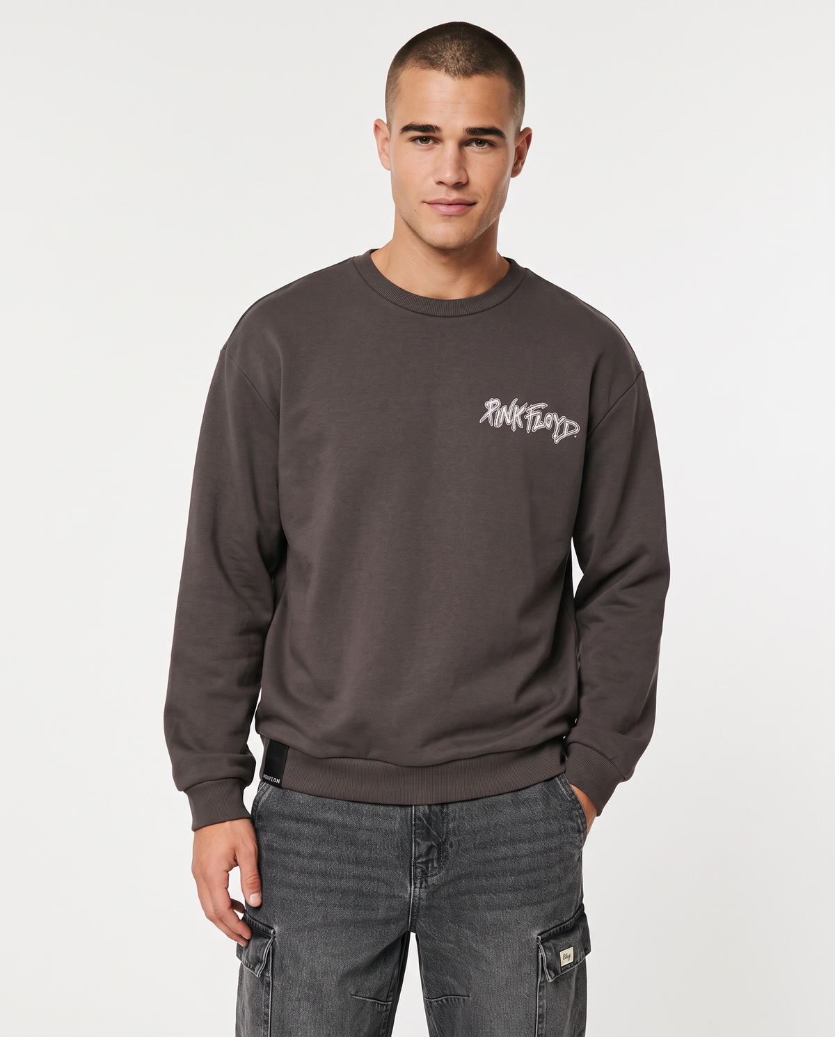 Felpa girocollo Pink Floyd uomo boxy fit - Grigio piombo