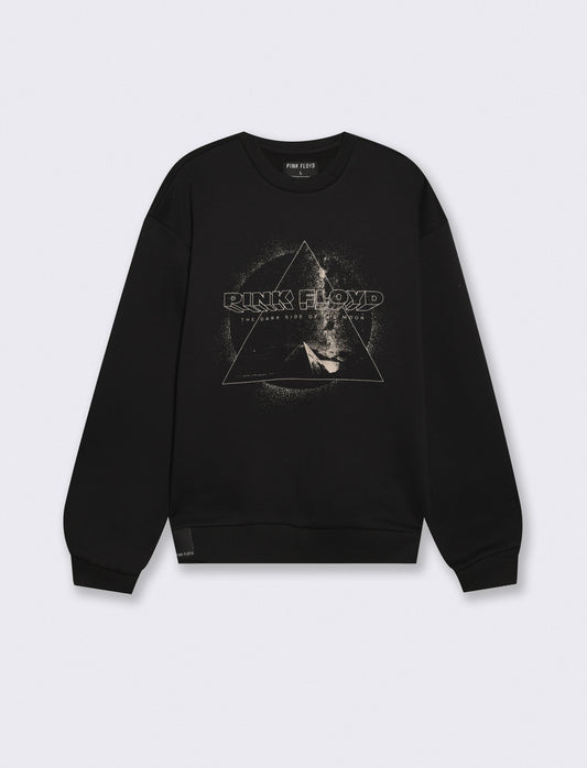 Felpa girocollo Pink Floyd uomo boxy fit - Nero