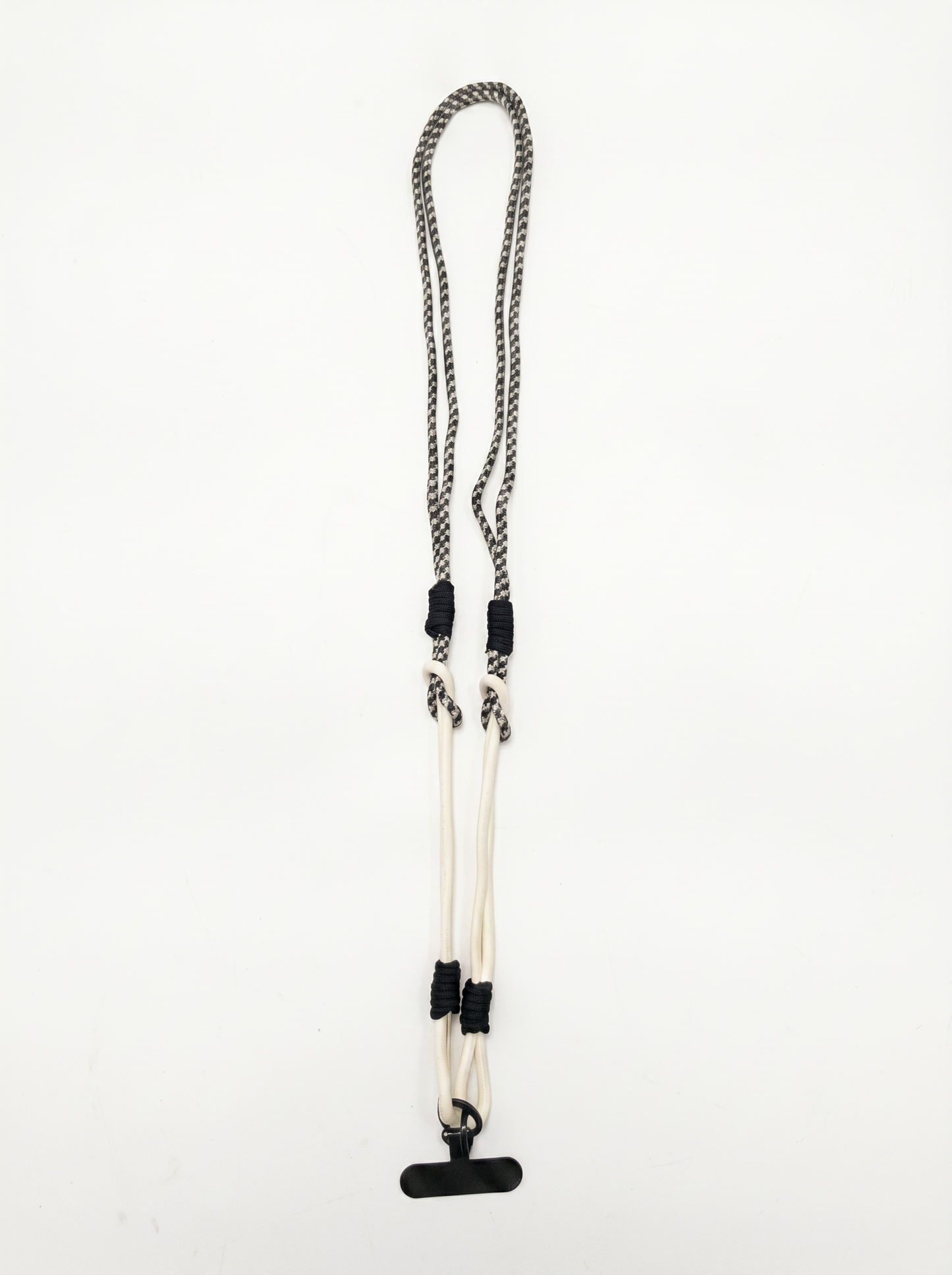 Double Cord Lanyard for Mobile Phone - White