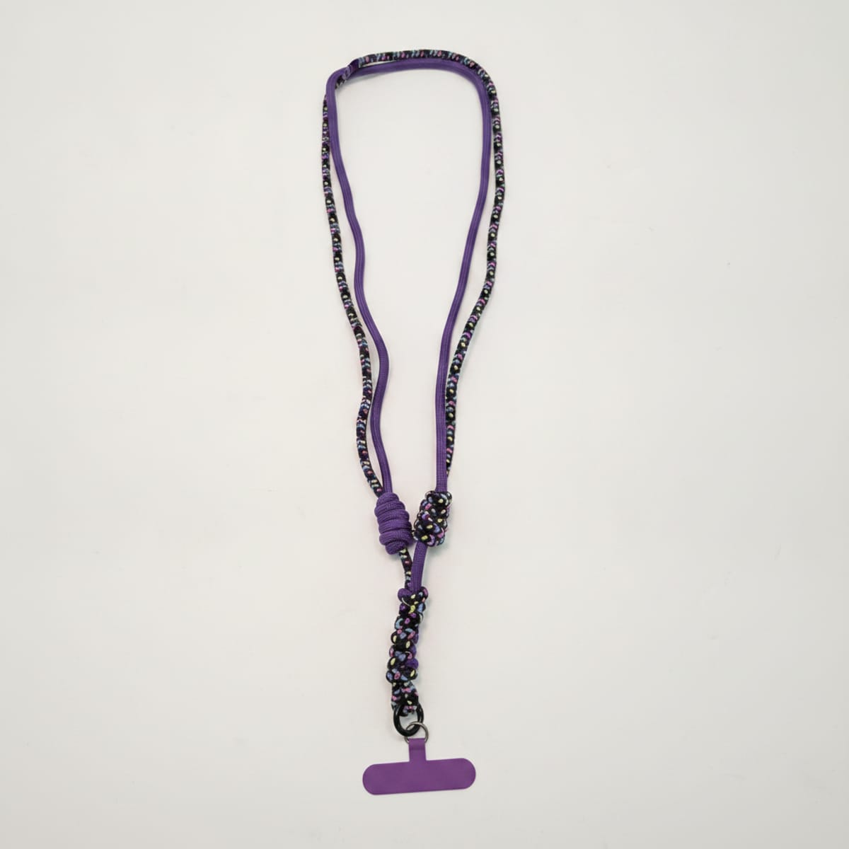 Double Cord Lanyard for Mobile Phone - Purple