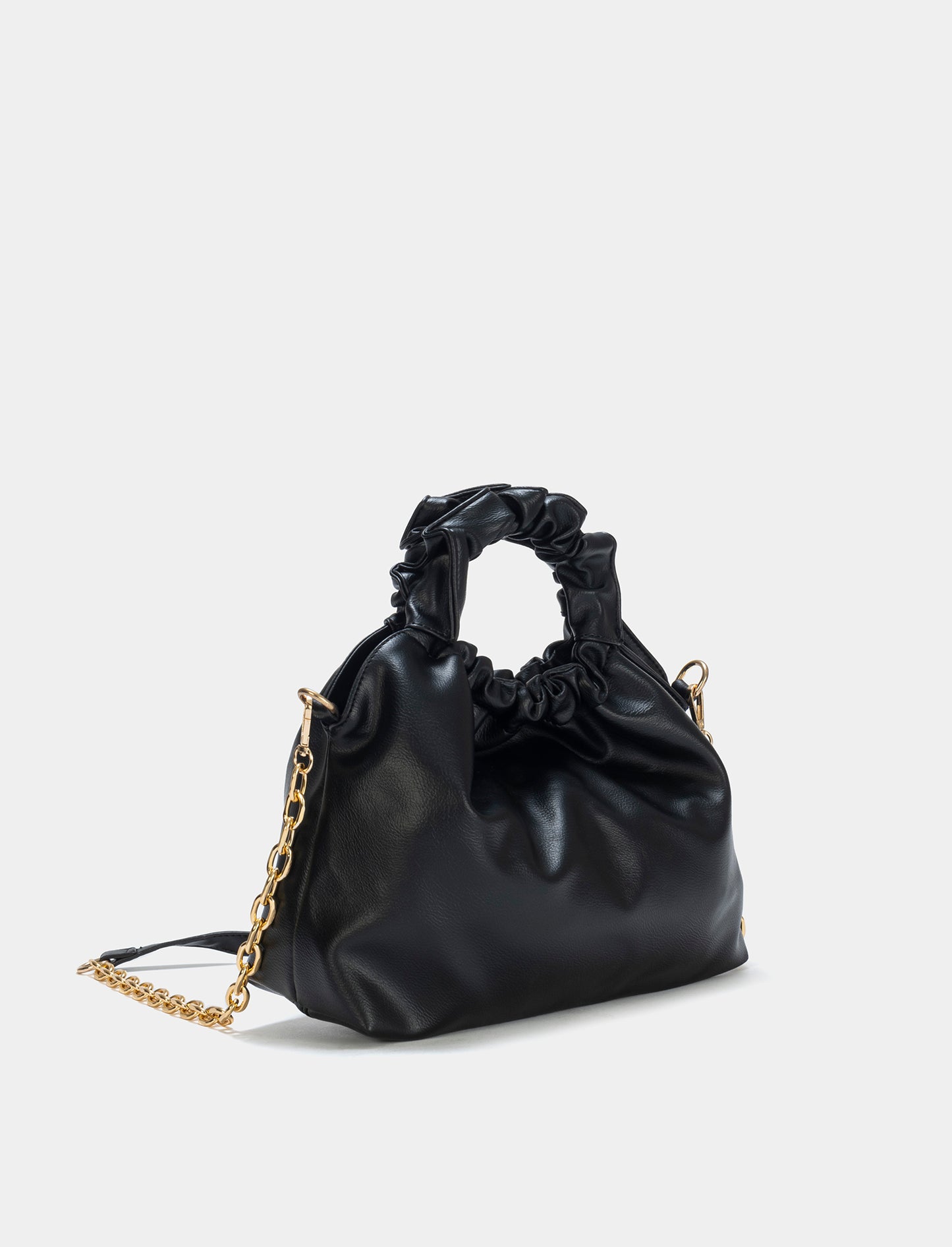 Ruched Handle Women's Bag - Black