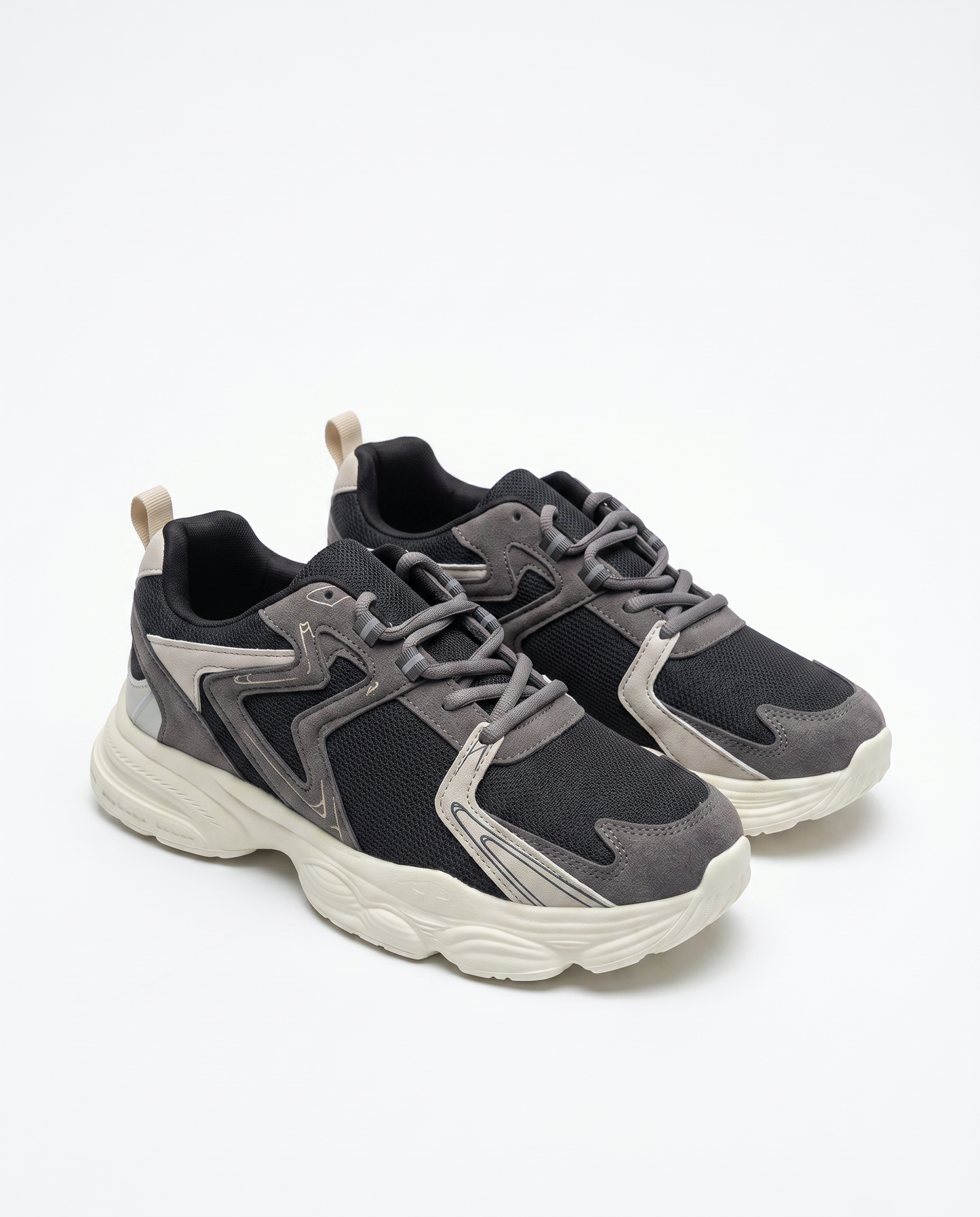 Sneakers nere multielementi da uomo - Grigio