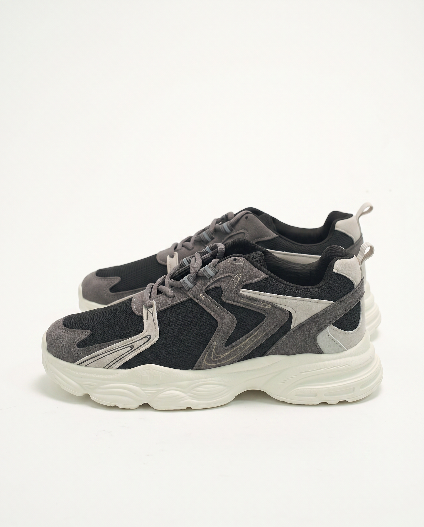 Sneakers nere multielementi da uomo - Grigio