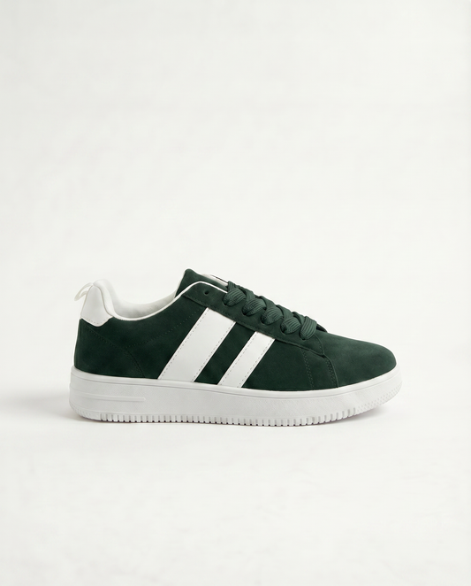 Sneakers da uomo con lacci larghi e inserti - Verde