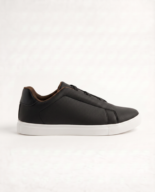 Sneakers monocolore da uomo senza lacci - Nero