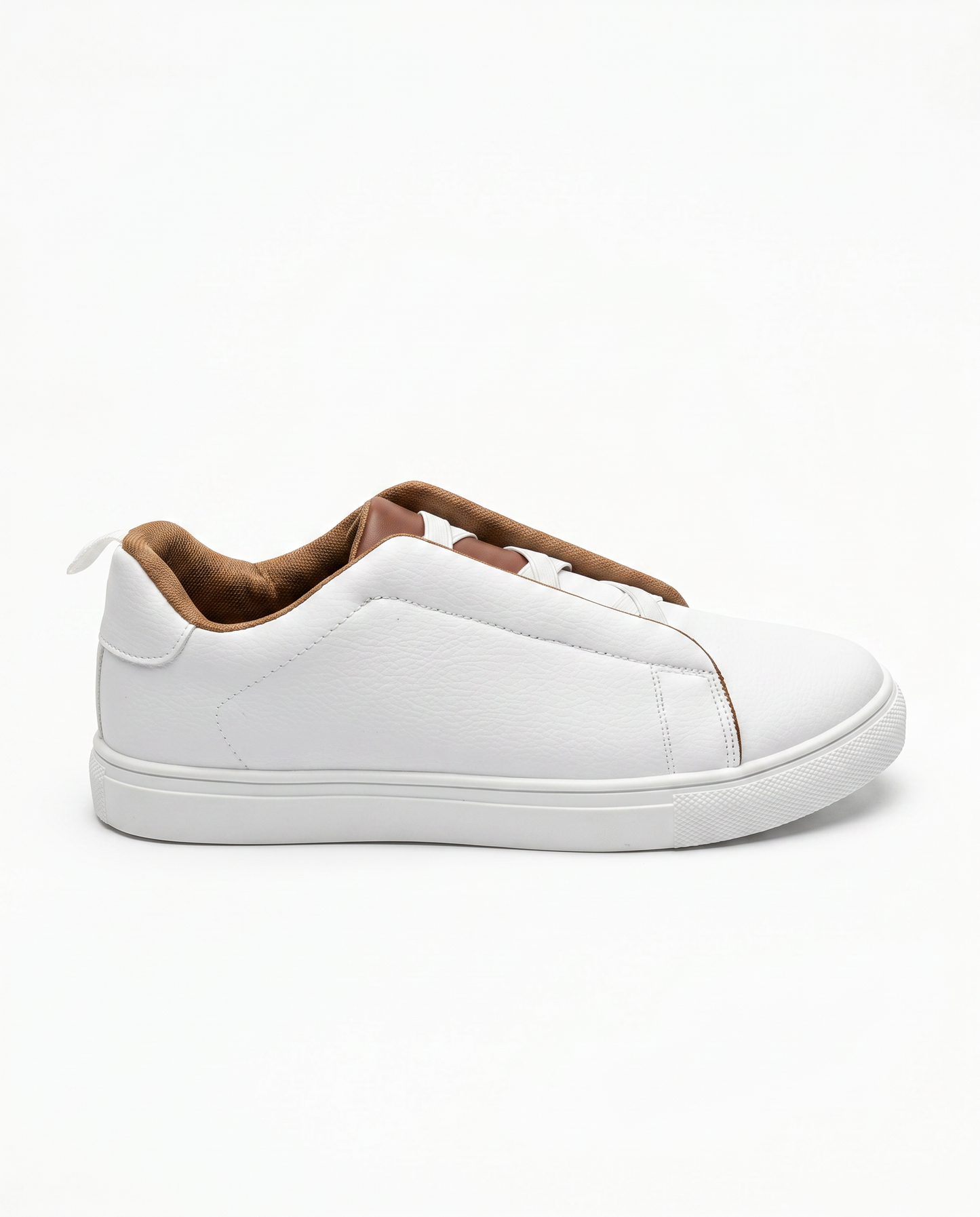 Sneakers monocolore da uomo senza lacci - Bianco