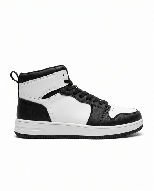 Sneakers a collo alto uomo bianco e nero - Bianco-nero