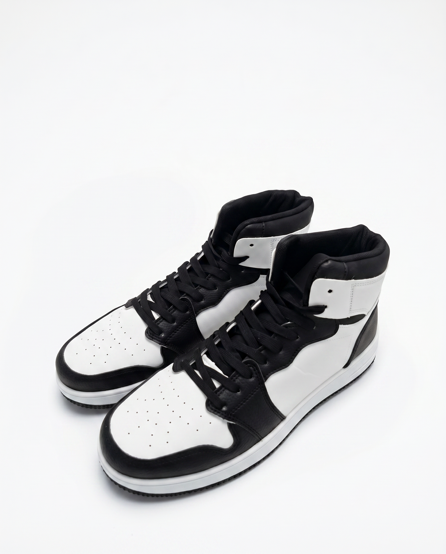 Sneakers a collo alto uomo bianco e nero - Bianco-nero