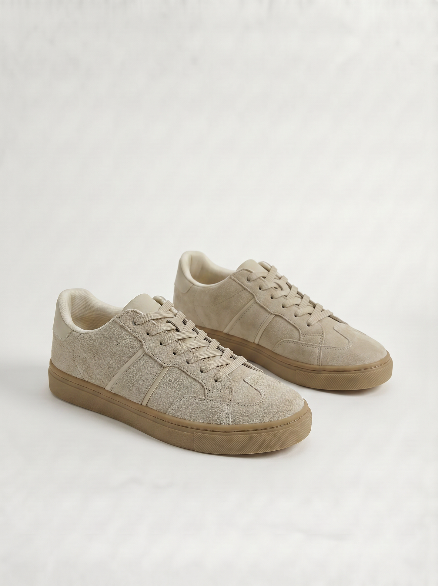 Sneakers beige effetto scamosciato uomo - Beige