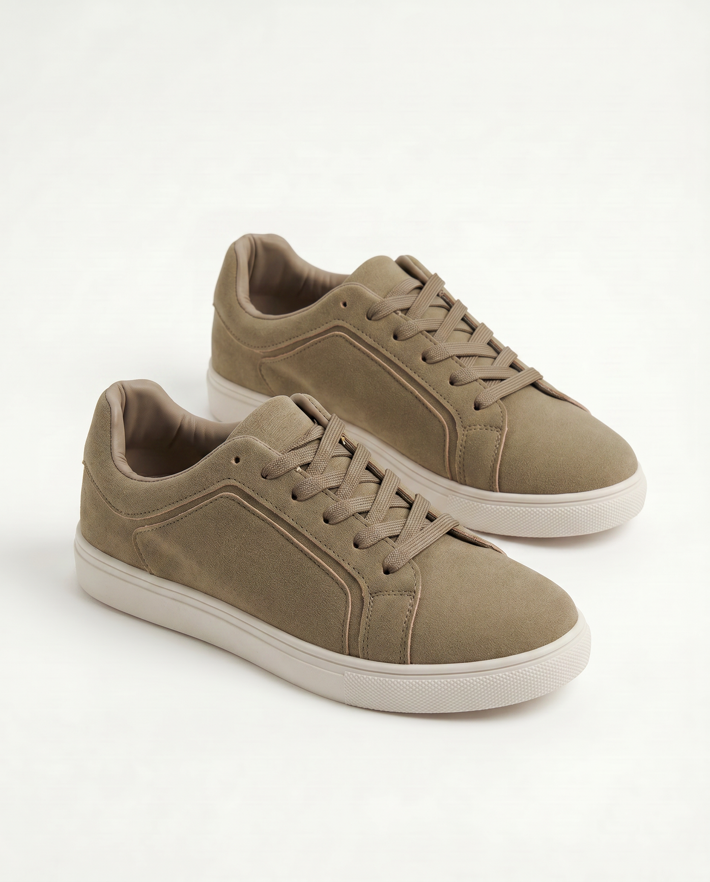 Sneakers beige uomo in microfibra scamosciata - Beige