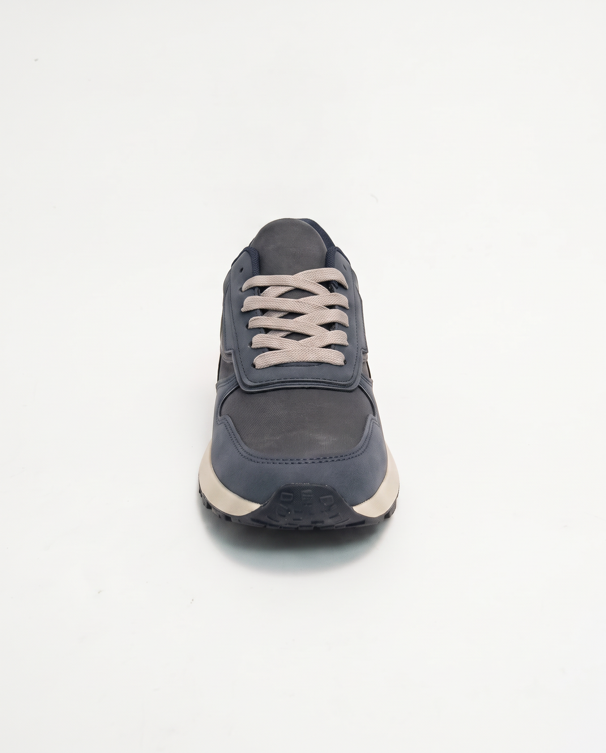 Gray sneakers with matching details - Blue