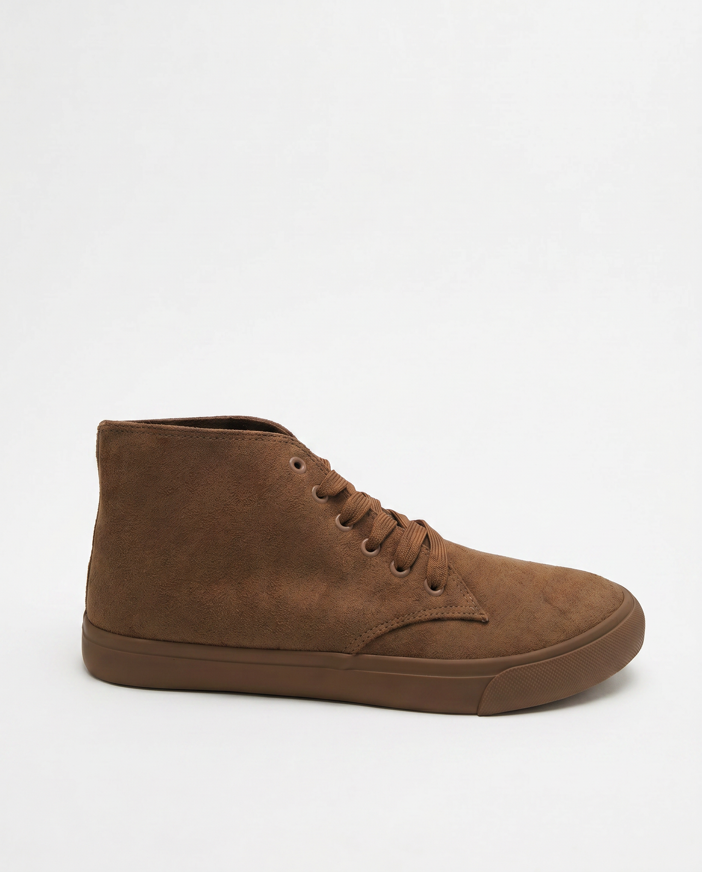 Sneakers a collo alto effetto scamosciato - Cammello