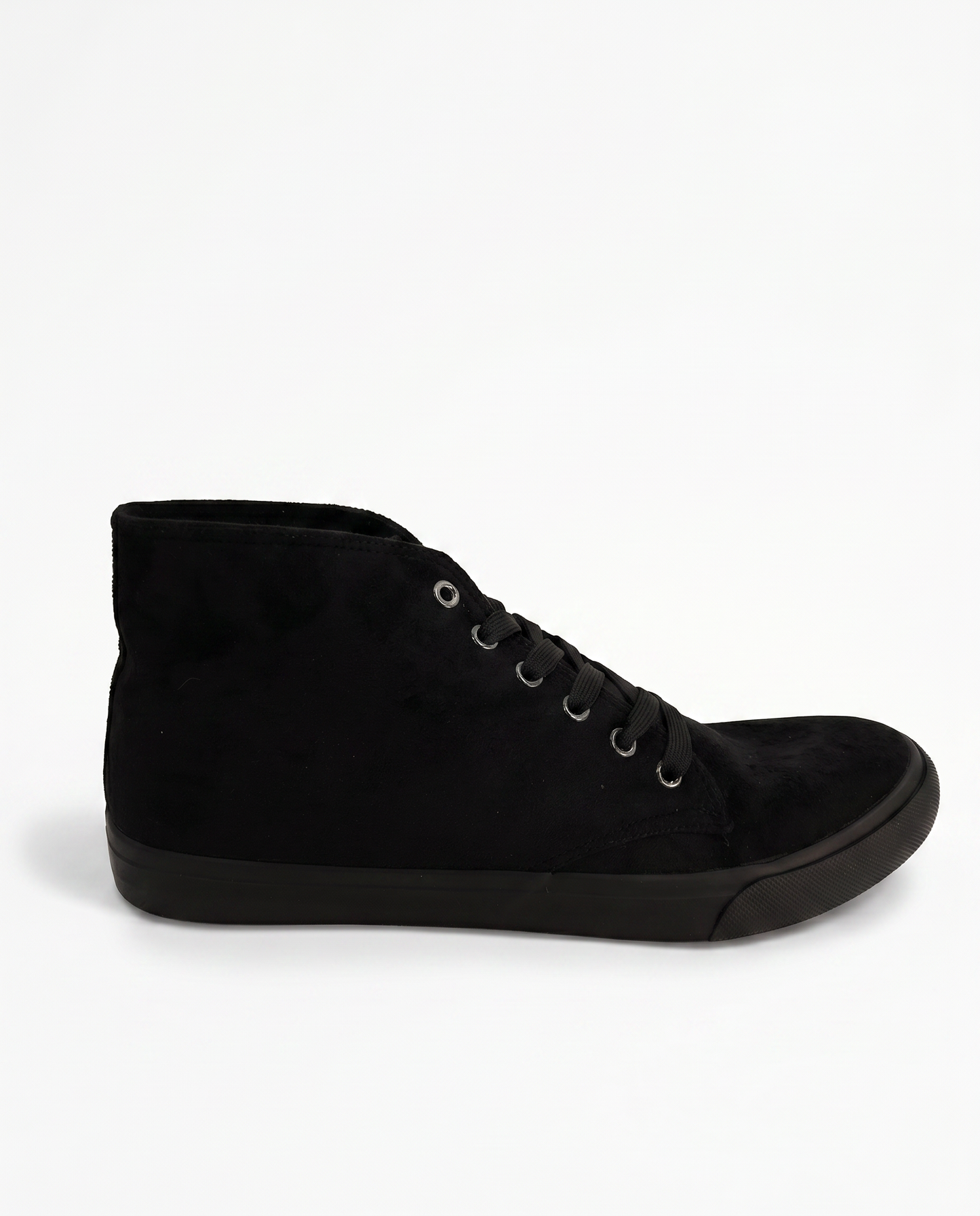 Sneakers a collo alto effetto scamosciato - Nero