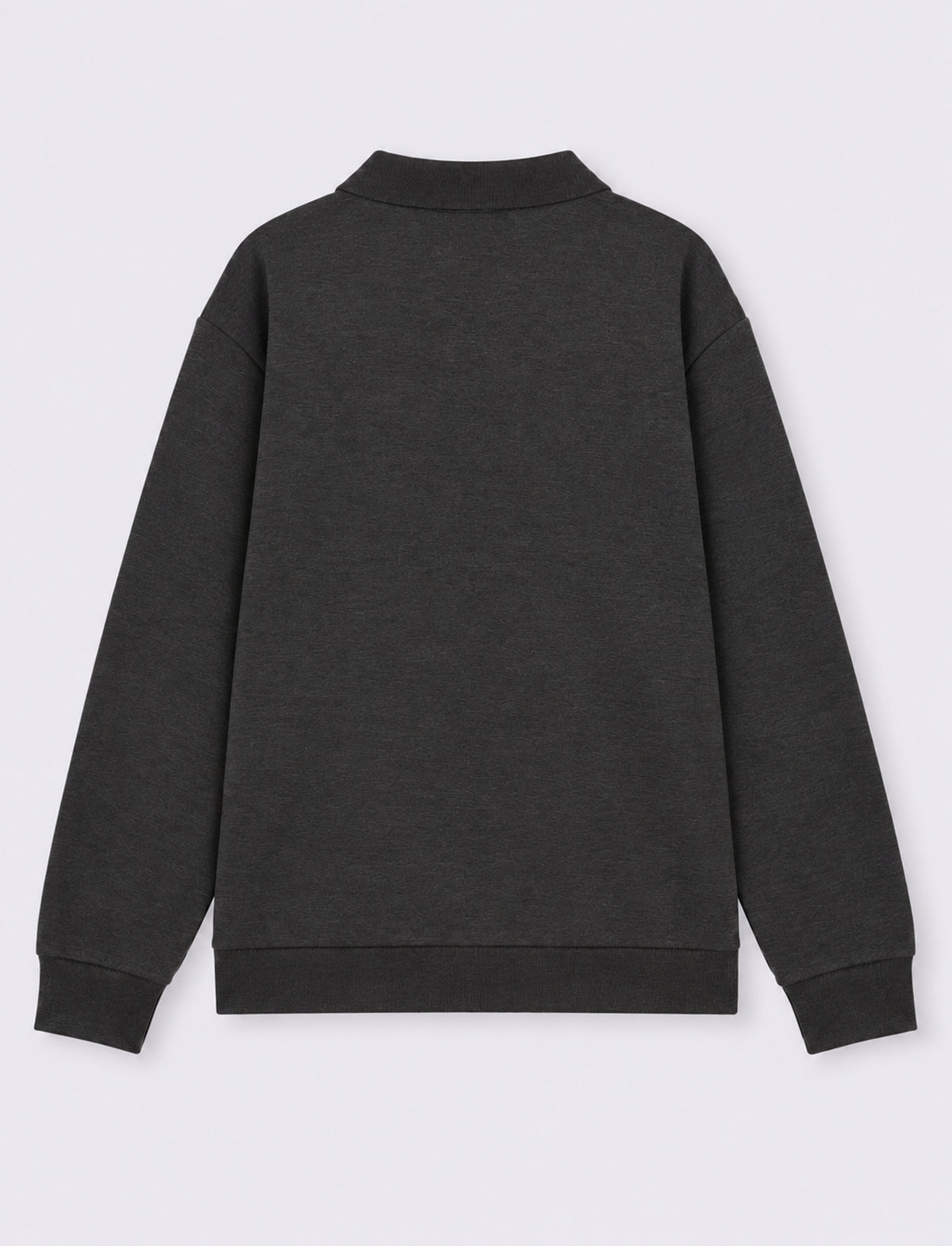 Regular fit polo sweatshirt in interlock - Grey