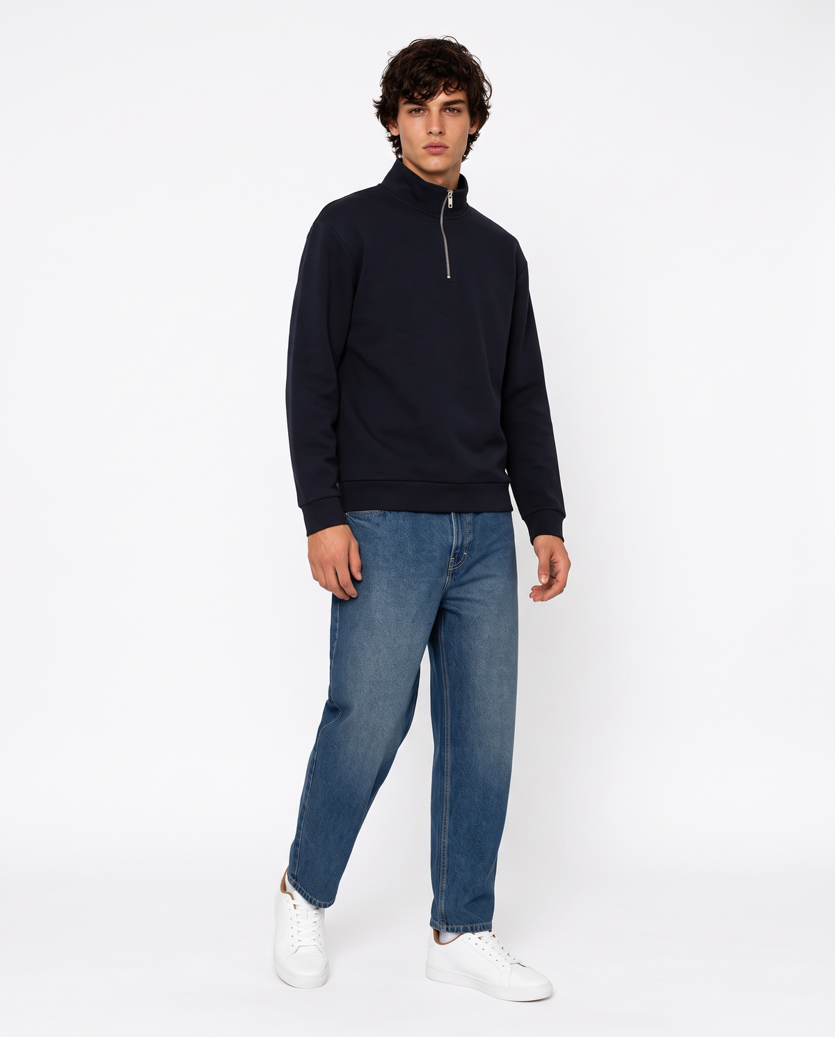 Felpa lupetto interlock per uomo - Blu