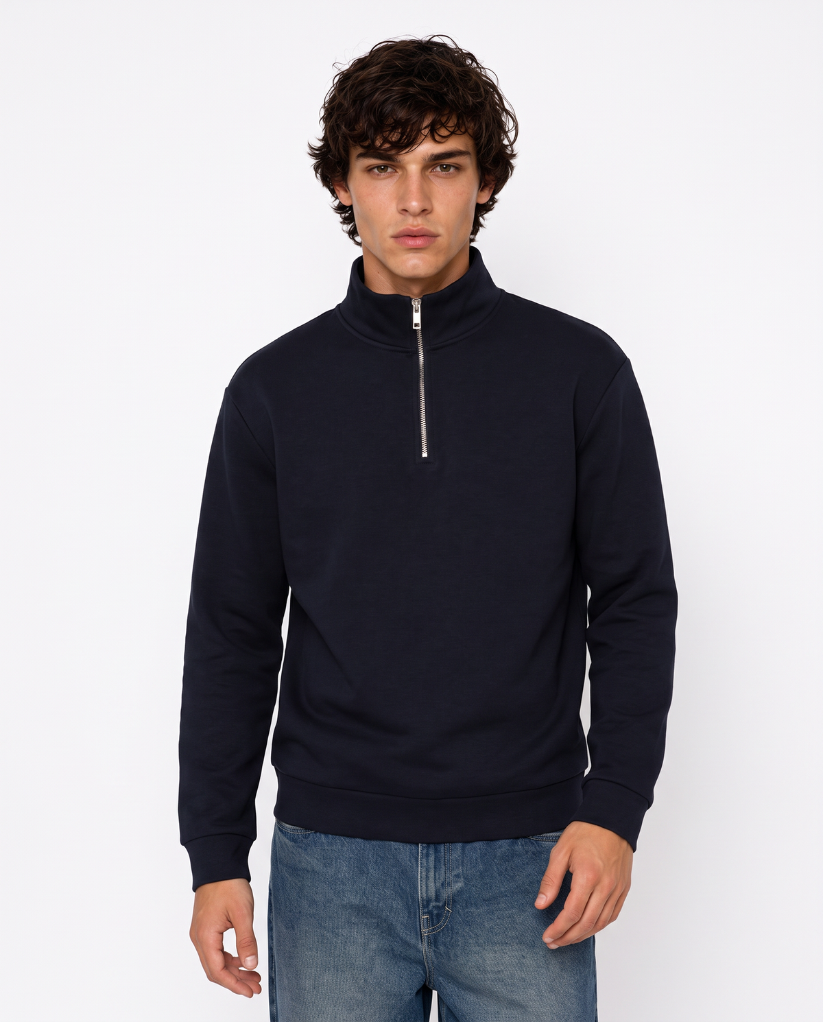 Felpa lupetto interlock per uomo - Blu