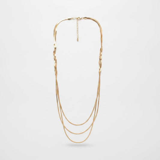 Collana piattina intrecciata - Oro