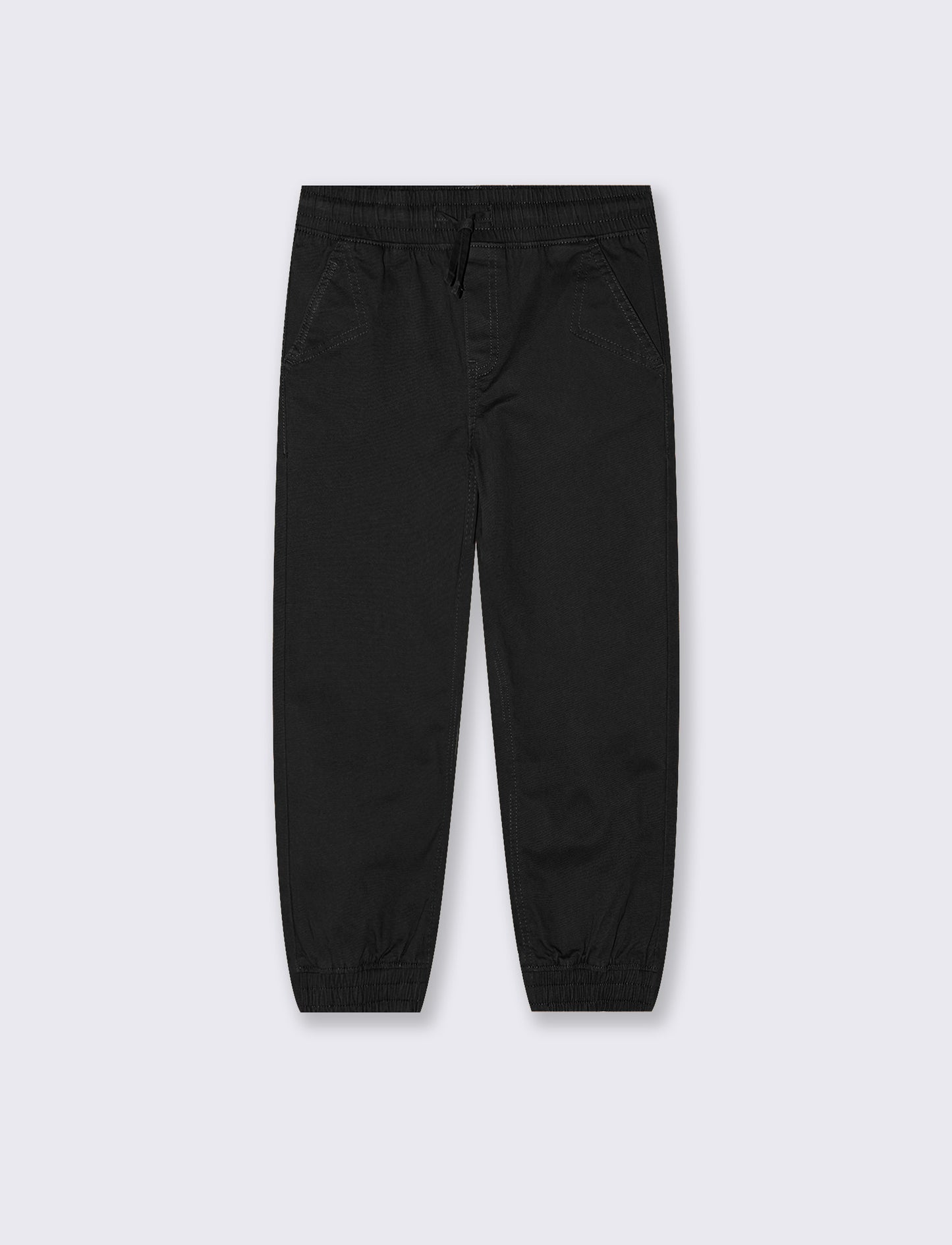 Cotton twill jogger pants - Black