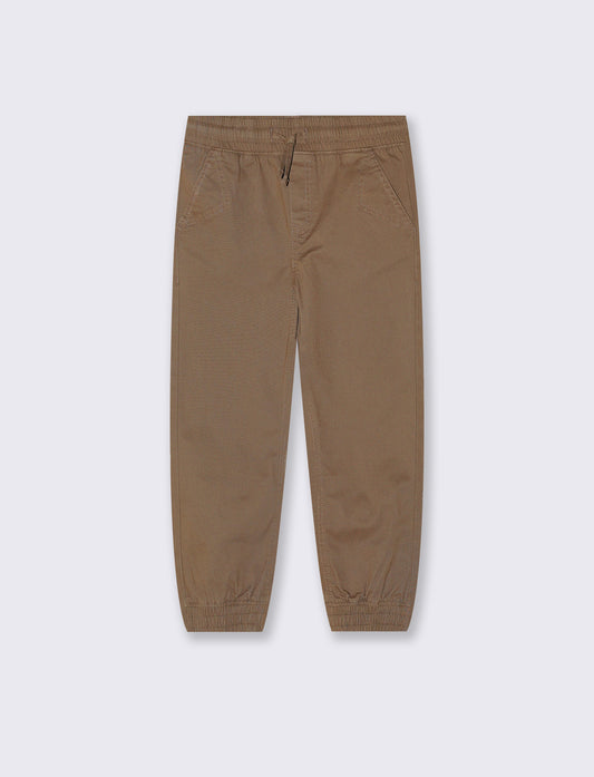 Pantaloni jogger in twill di cotone - Marrone chiaro