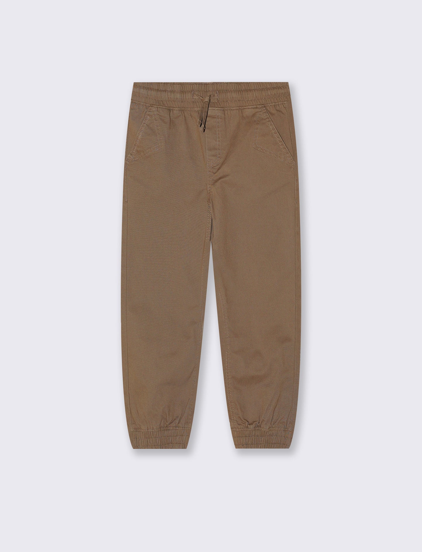 Cotton twill jogger pants - Brown