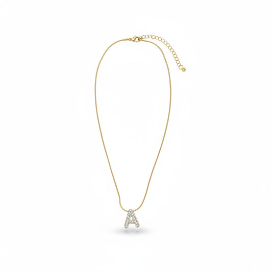 Collana con lettera strass - var 1