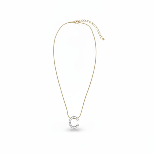 Collana con lettera strass - var 2