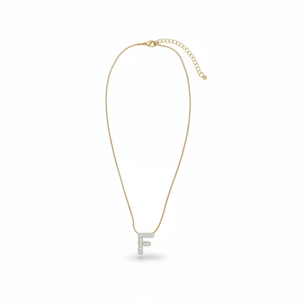 Collana con lettera strass - var 3