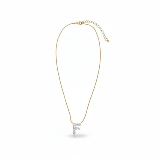 Collana con lettera strass - var 3